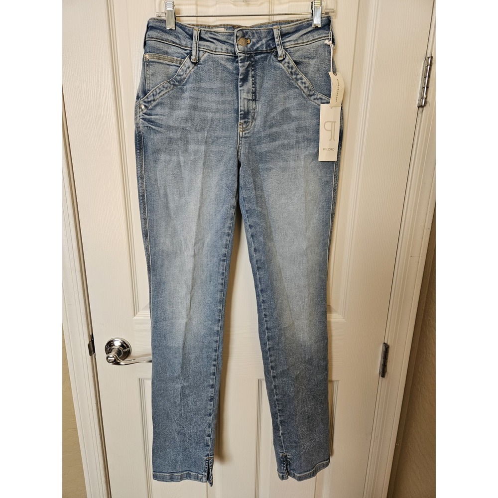 NWT Pilcro by Anthropologie Mid-Rise Ankle Lt. Blue Denim Straight Jeans, 27